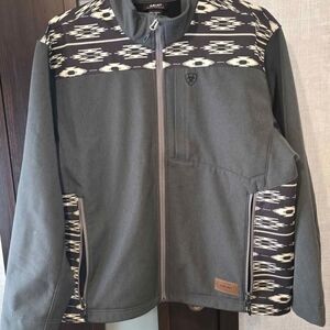 Ariat Men's Charcoal and Black Patterned Jacket